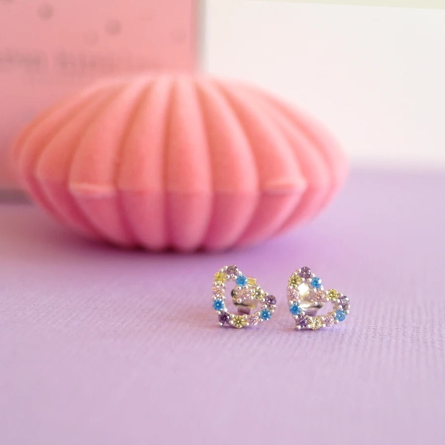 Lauren Hinkley Earrings Rainbow Hearts Sterling Silver Lauren Hinkley Earrings Rainbow Hearts Sterling Silver