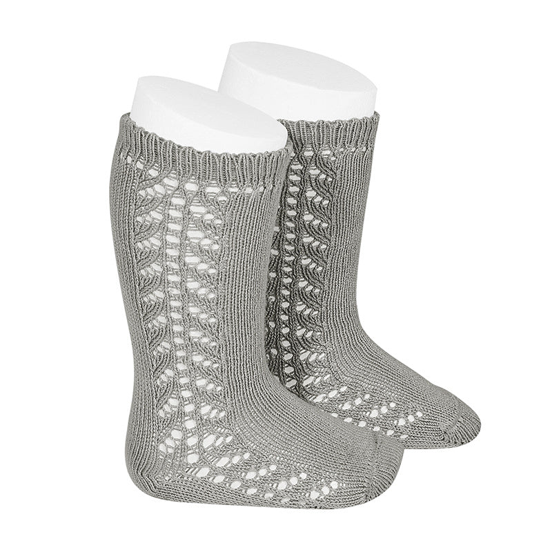 Condor | Side Openwork Knee-High Warm Cotton Socks